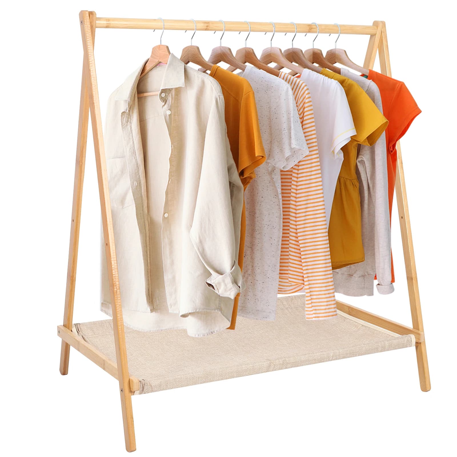 Clothes rack with shelves for clothes, coats, skirts, shoes and bags
