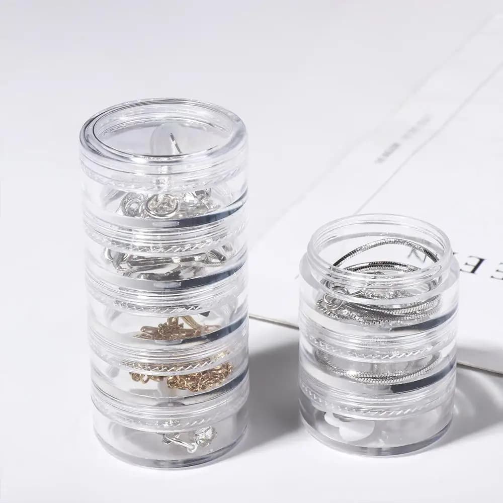Portable Mini Earrings Round Transparent Bracelet With Cover Box For Eye Cream Organizer For Makeup Box For Face Cream Jewelry Box