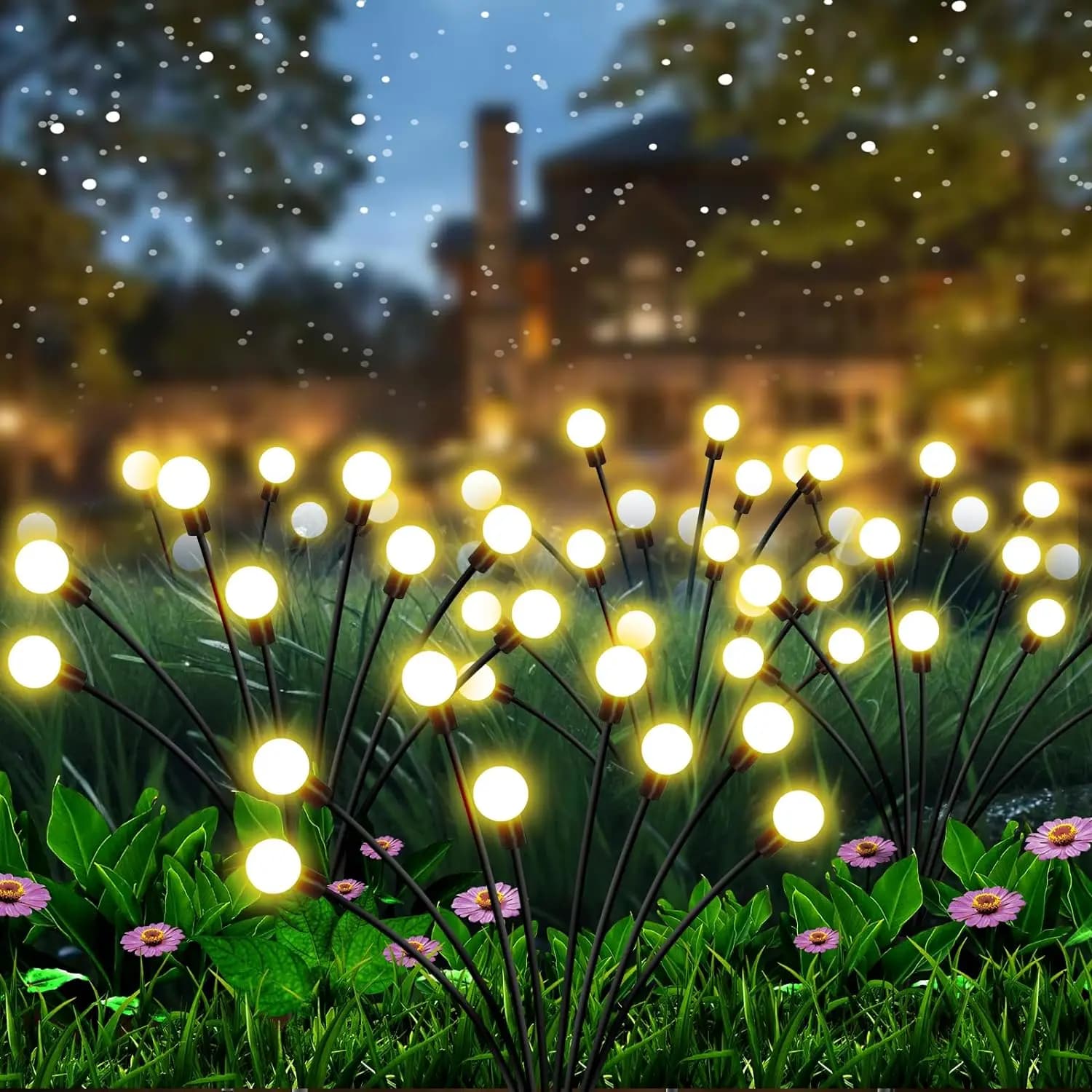 10 luci solari da giardino a LED Firefly luci solari impermeabili da esterno per cortile patio percorso decorazioni natalizie lampada solare