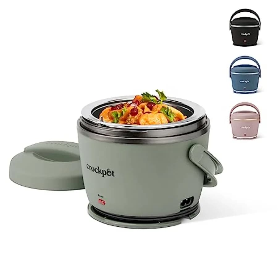Scaldavivande Elettrico Portatile da 20 Once, Verde Moonshine, Ideale per Viaggi e Spostamenti, Mantiene il Cibo Caldo, Gustoso e Senza Versamenti