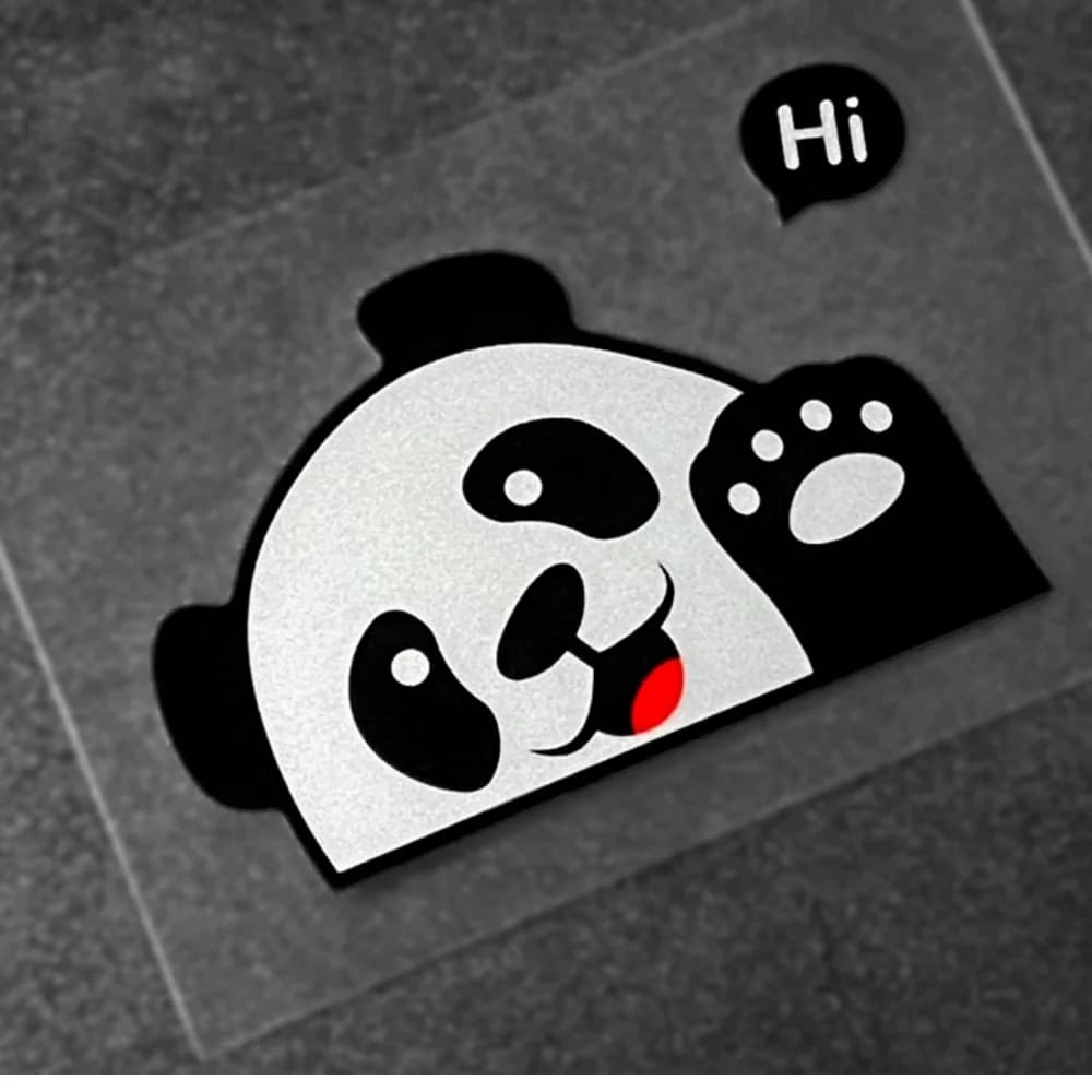Cute Panda Hi Stickers Decal Car Styling Vinyl Tape Auto Truck Motorbike Fuel Tank Graphics