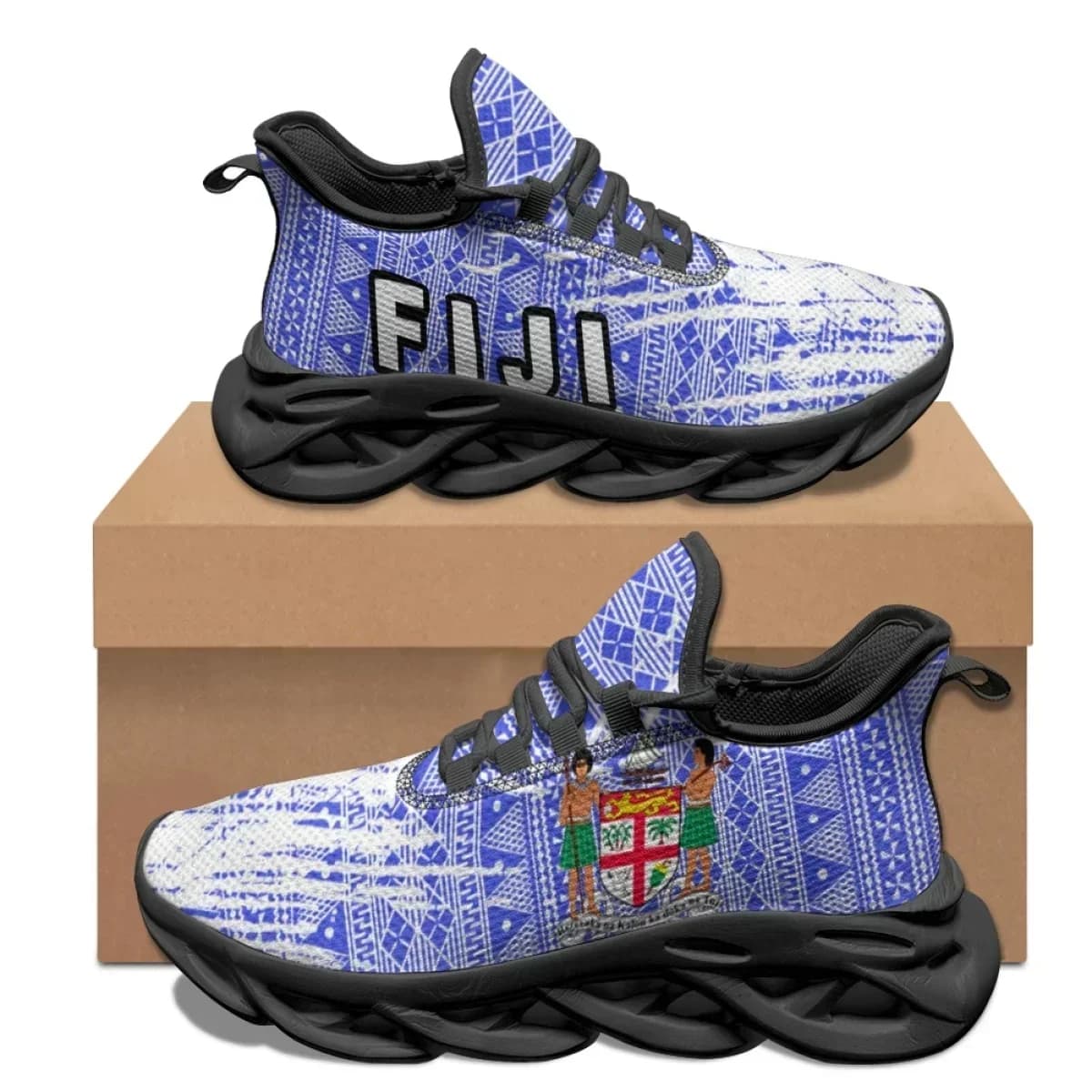 Scarpe basse con stampa dello stemma della bandiera delle Fiji, scarpe da corsa con lacci polinesiani, traspiranti e confortevoli, scarpe da ginnastica, calzature femminili, regalo per adulti
