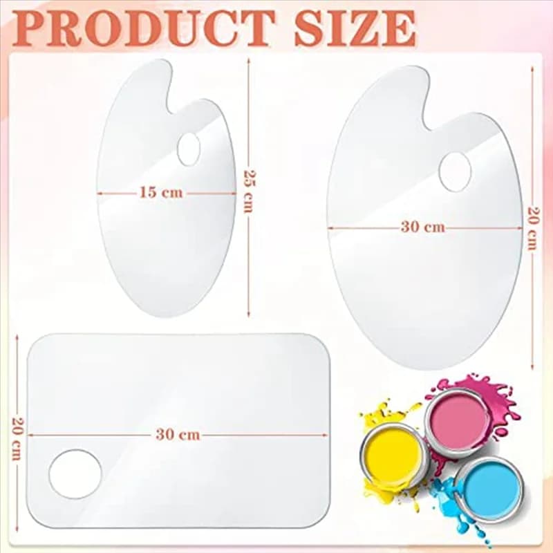 BHBL 21 PCS Acrylic Paint Palette Clear Paint Pallet Non-Stick Oil Paint Tray Palette for Oil DIY Craft Art Painting