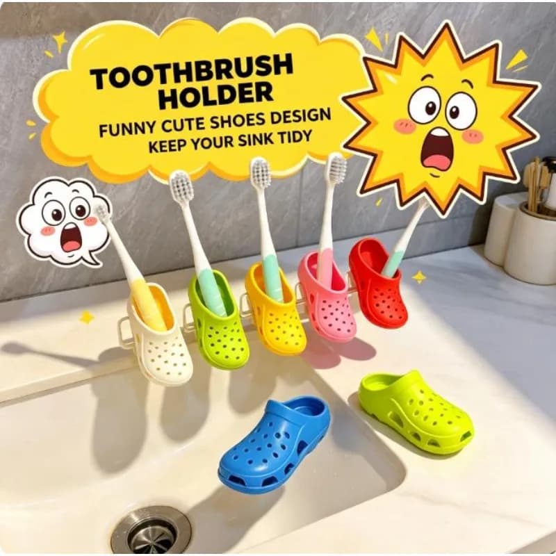 Dental Strange Simulation Slippers Toothbrush Storage Rack Wall Mounted Non Perforated Toothbrush Holder Bathroom Sorting Rack
