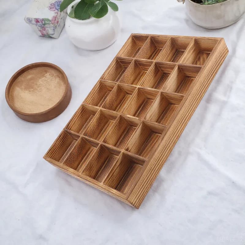 1pc 20 scomparti in legno biancheria intima organizzatore cassetto scatola di immagazzinaggio per calzini lingerie cravatte cinture cosmetici armadio smistamento tavolo