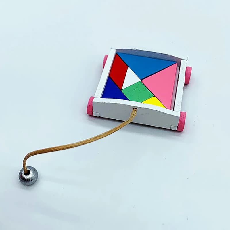 。 1 pz nuovo modello di auto in legno 1/12 per casa delle bambole, blocchi da costruzione colorati, giocattoli, decorazioni e accessori per casa delle bambole, mini auto Tangram