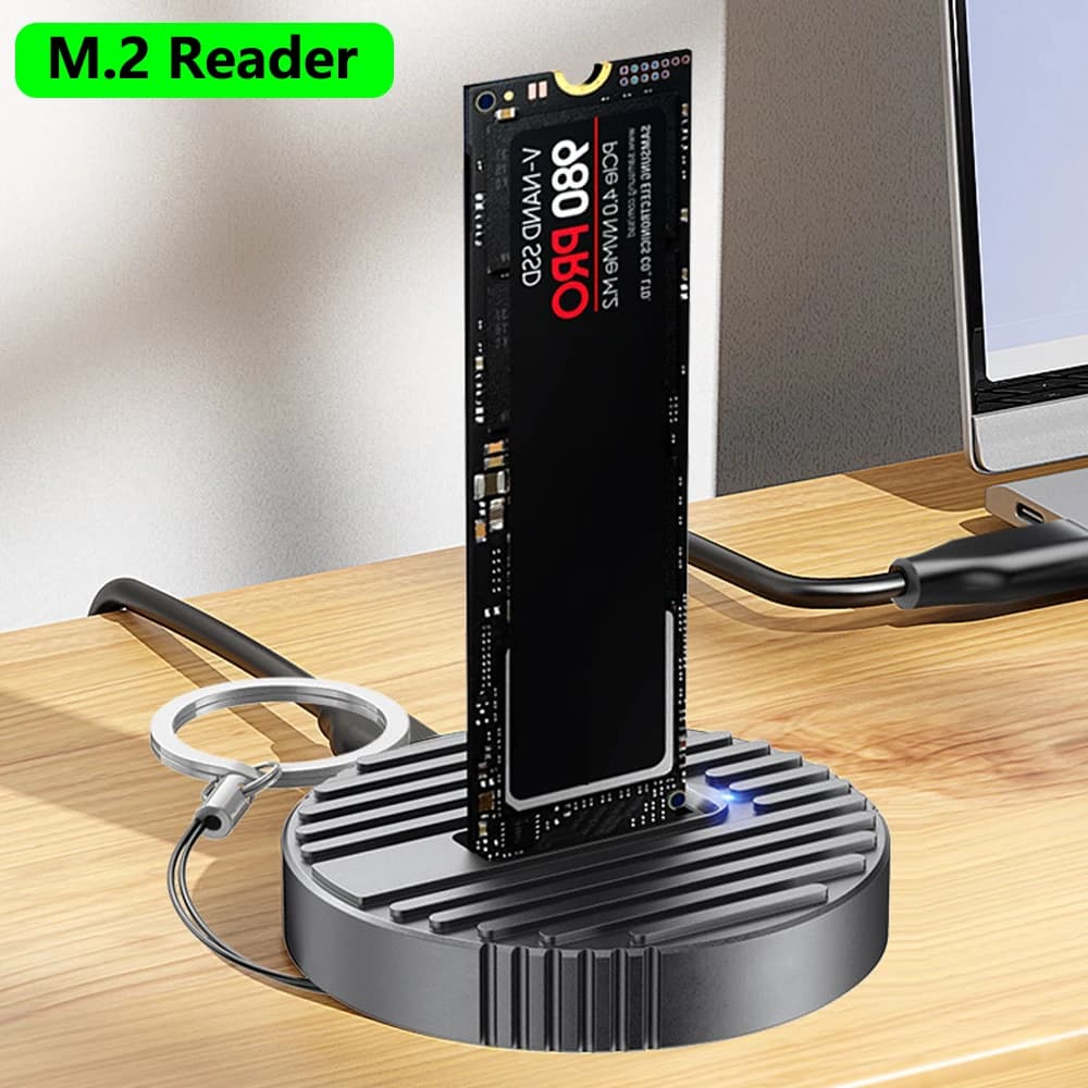 Custodia da USB a M.2 SATA NVMe Custodia SSD esterna da 10 Gbps Lettore NVME senza attrezzi per 2230 22420 2260 2280 Scatola di immagazzinaggio