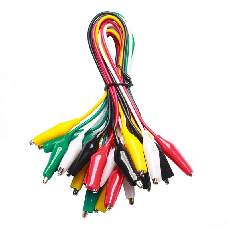 1 Set / 10 Pieces Electric Coccodrillo Pinze for Fai-da-te Test, Double Extremity Test Cables, Coccodrillo Grips, 46CM Jumper Cables