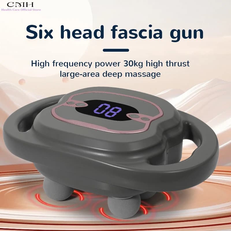 6-head stretch gun massager Professional high-frequency muscle relaxation for the body Life Legs Collo Schiena massage gun CMH Fitness