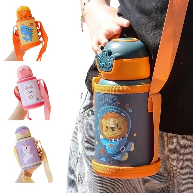 Bottiglia thermos per bambini unicorno da 500 ml Bottiglia d'acqua termica per bambini carina Tazza thermos in acciaio inossidabile per tazza d'acqua portatile per bambini