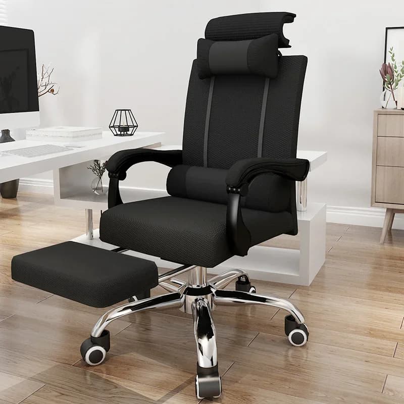 Ruote Cuscino Sedie da gioco Girevole ergonomica reclinabile Sedie da gioco classiche Mobili da ufficio pieghevoli neri Sillas De Oficina