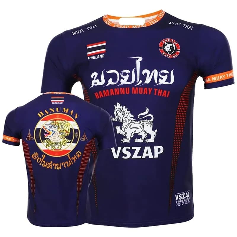 Magliette Sportive da Uomo Muay Thai, T-Shirt Casual con Collo Tondo e Maniche Corte, Abbigliamento Sportivo per Corsa e Fitness, Moda Surf e Spiaggia