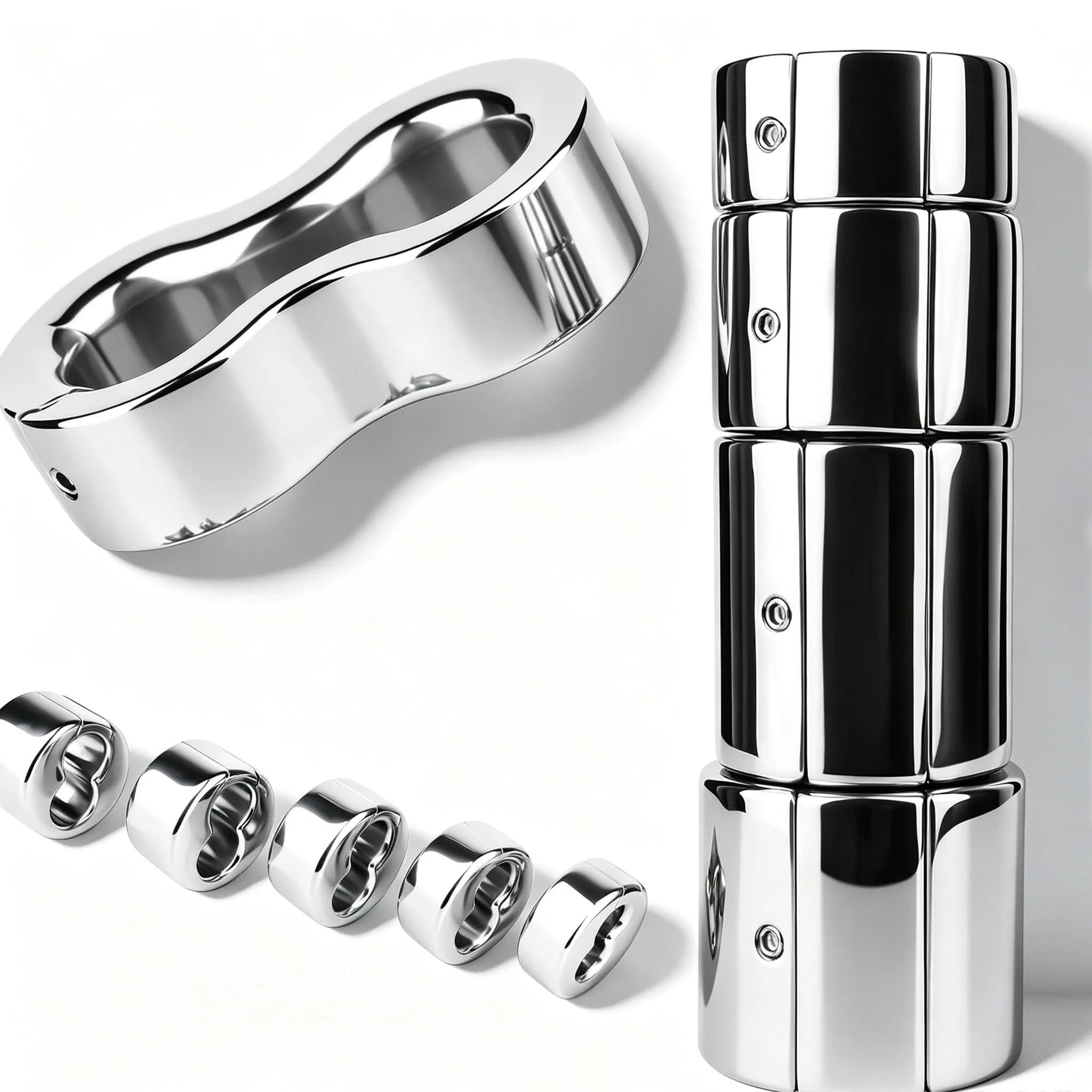LICKER Metal Heavyweight Scrotal Stretcher Penis Lock Ring Scrotum Rings Cock Bondage Rings Testicle Weight Bearing Ring For Men