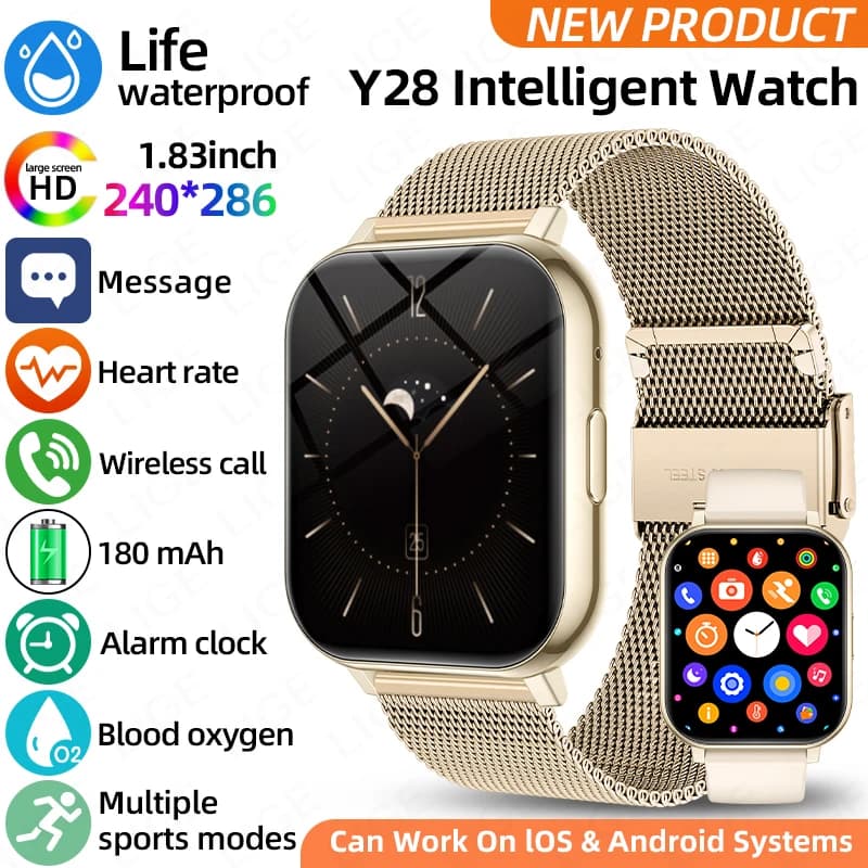 Smartwatch LIGE 2026 per Donne, Orologio Intelligente per Sport all'Aperto, Monitoraggio della Salute e Frequenza Cardiaca, Nuovo Ultra Smart Watch con Schermo HD da 1,83 Pollici