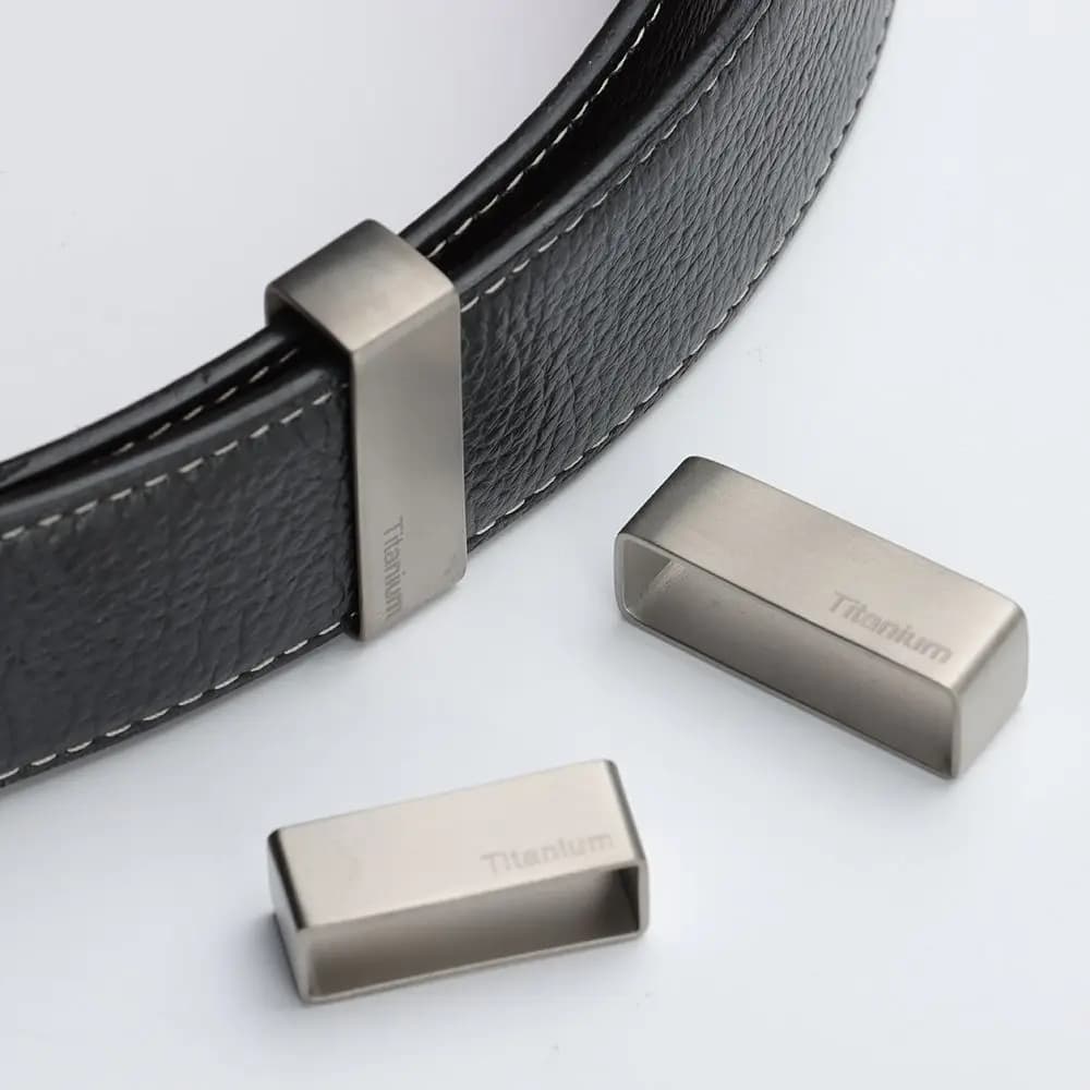 No Rust EDC Outdoor Tool for Leather Craft Belt Strap Loop Ring Buckle Parts Titanium Belt Keeper D Shape Buckle