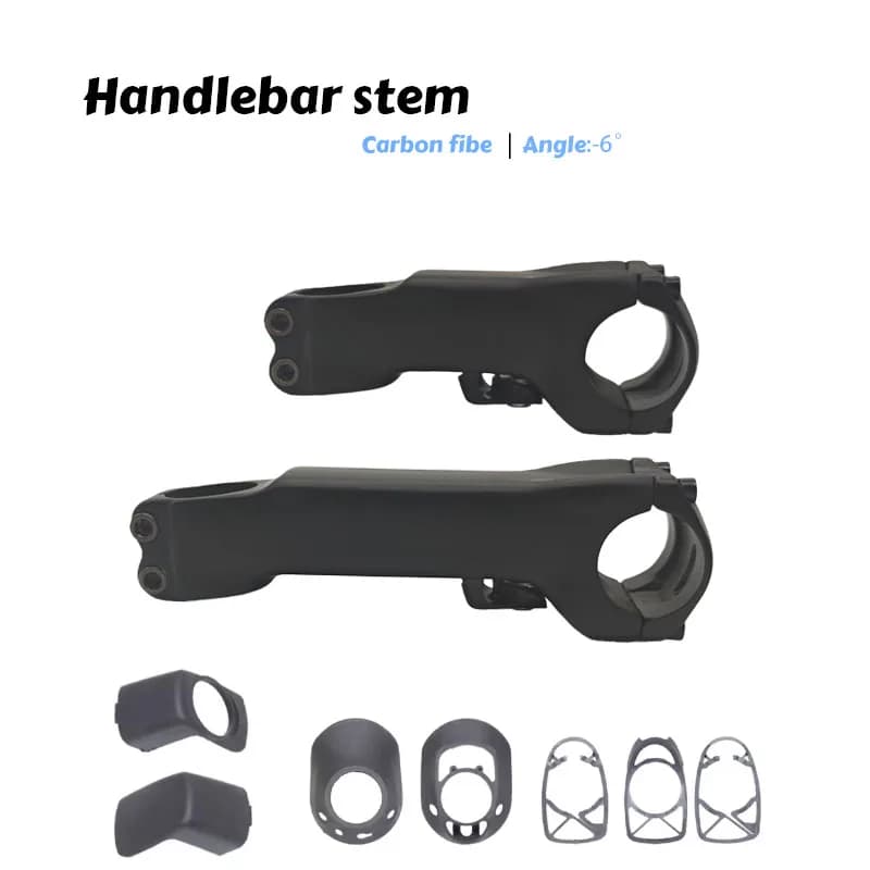 Attacco Manubrio Bici SL7 in Fibra di Carbonio Ultra-Leggero 6 Gradi 70-130mm per Mountain Bike e Bici da Strada con Supporto Angolo Tubo Sterzo