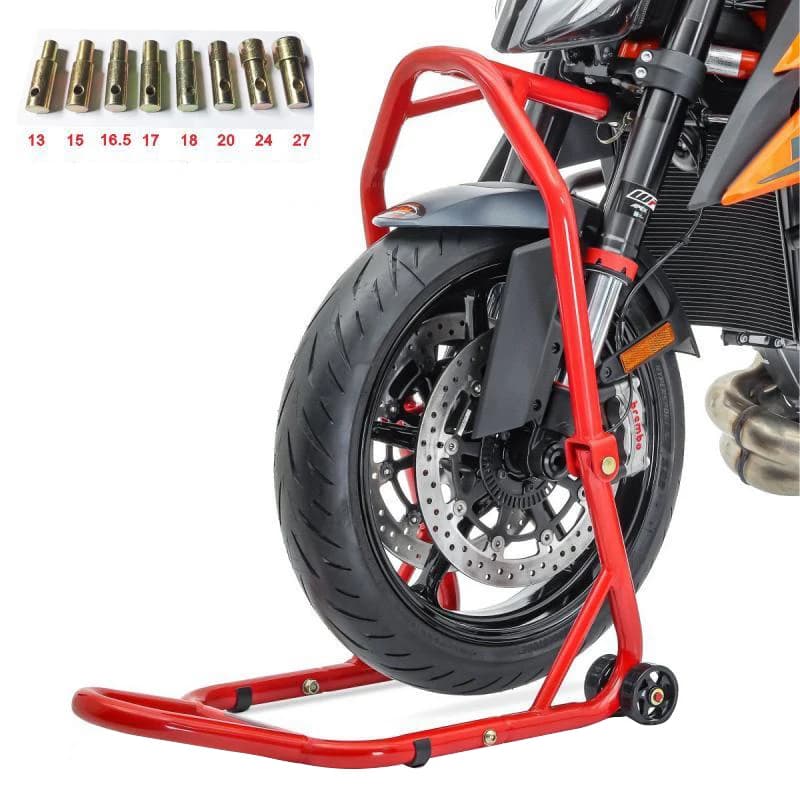 Supporto per Ruota Anteriore Moto/Bicicletta, Staffa di Sollevamento e Fissaggio, Strumento di Riparazione