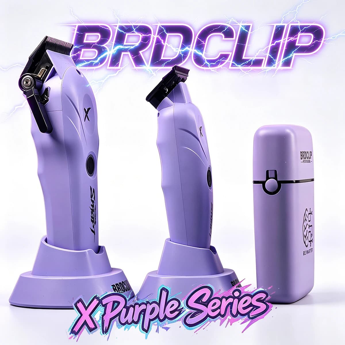 Professional Electric Haircuts Brushless Motor 9000 RPM DLC Faded Blade Haircuts Blue Blade with Base Barber Set Machine
