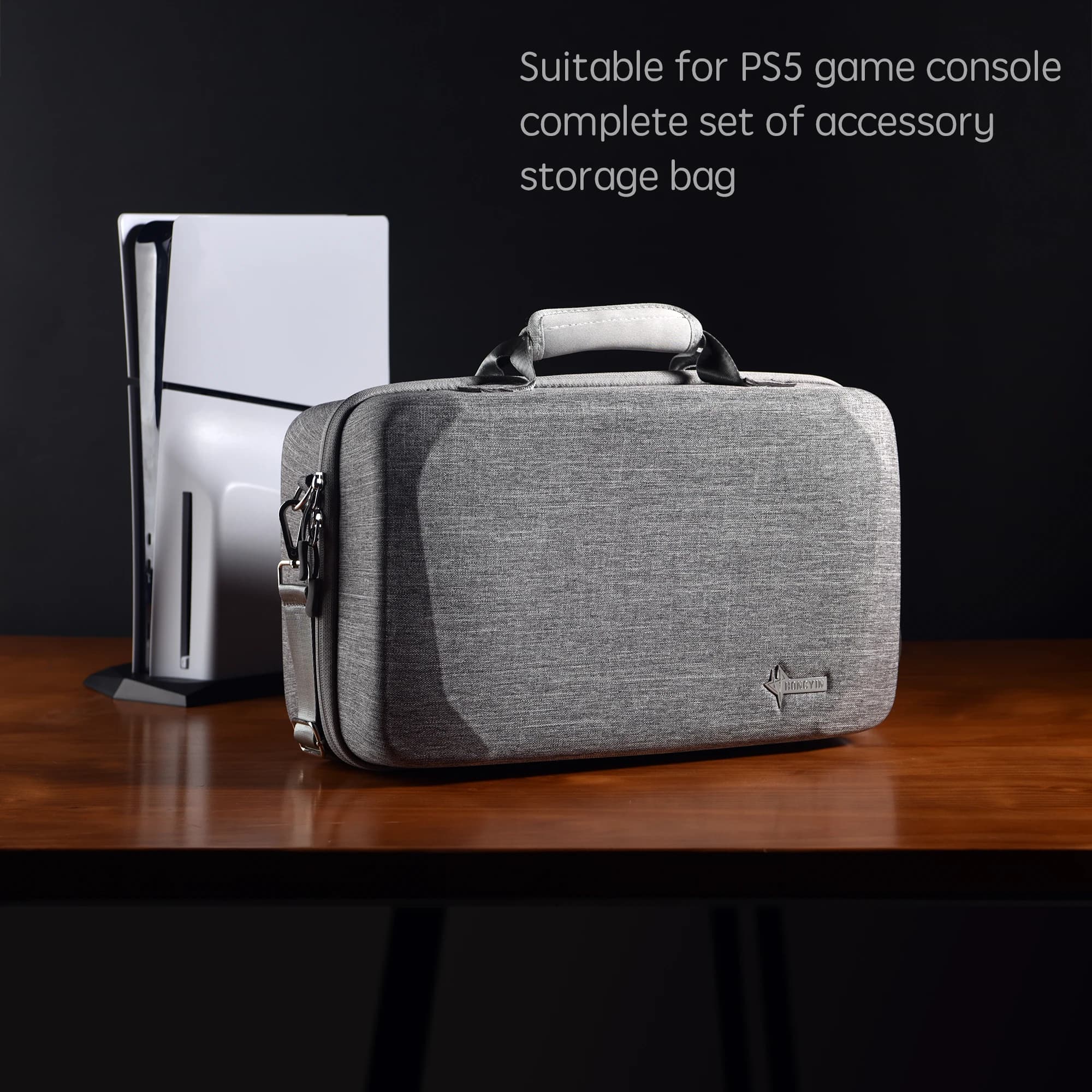 Custodia da trasporto rigida compatibile con PS5, borsa da viaggio protettiva con contiene console PlayStation 5, base e altri accessori