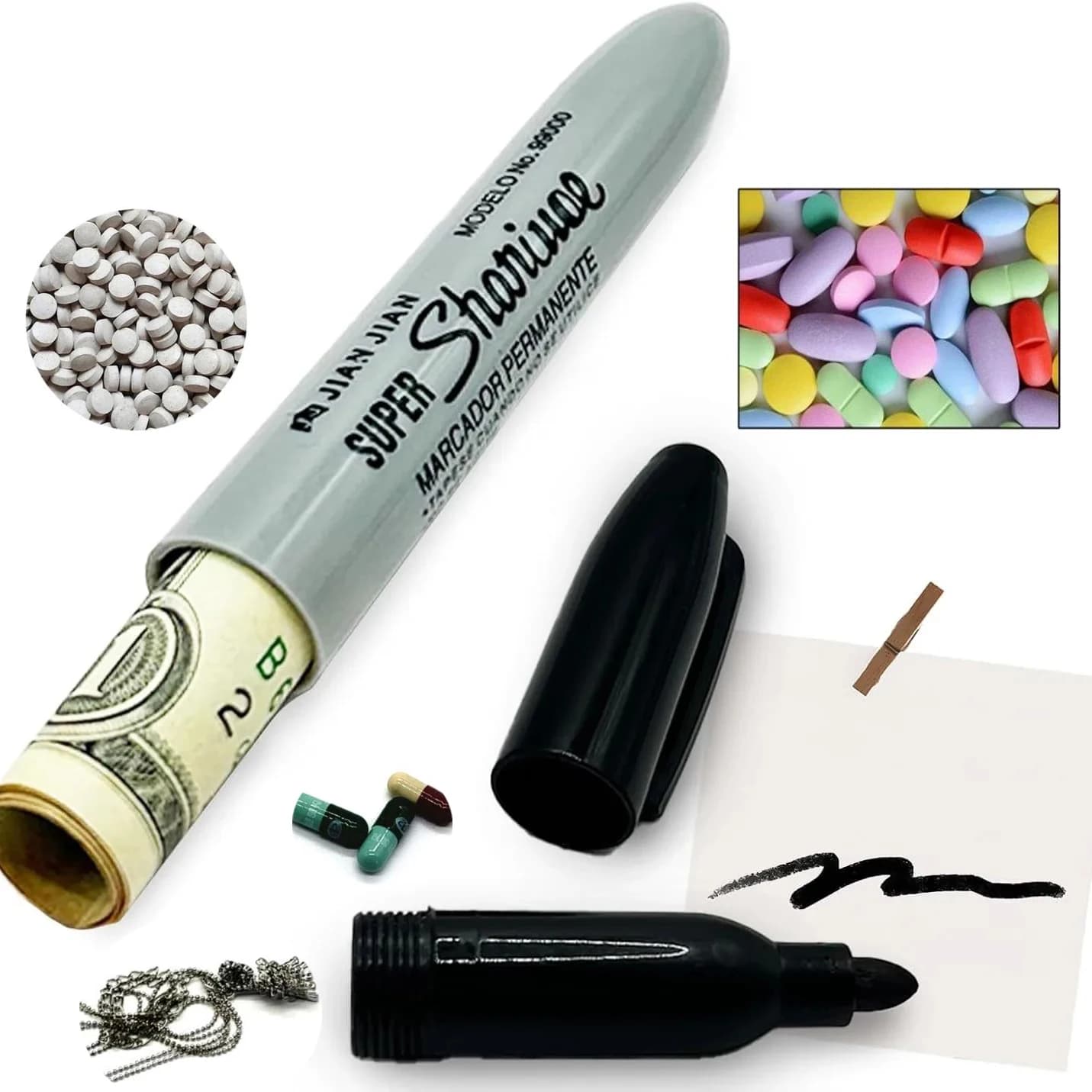 Multi-Function Sight Secret Marker Pen Mini Hidden Safe Diversion Storage For Home Office Travel Hide Pills Ring Necklace Money