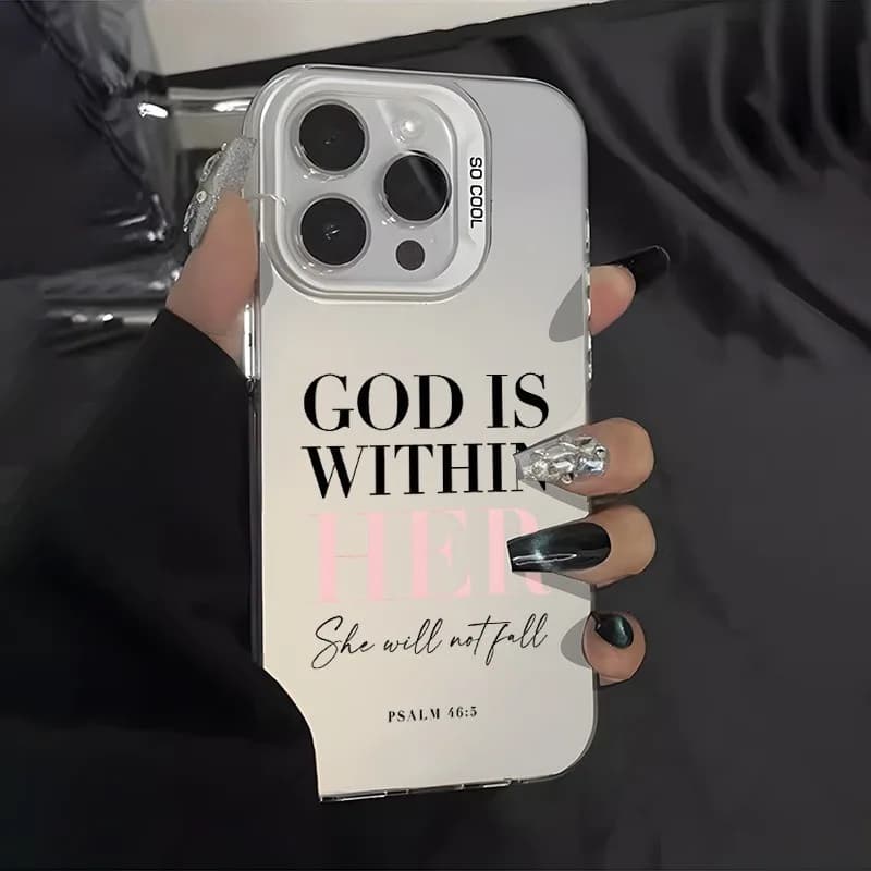 Custodia per telefono in TPU elettrolitico con motivo inglese God, adatta per iPhone 17 Pro Max, iPhone 16, 15, 14, 13, 12, 11, Xs, Xr, X, 7, 8, 12/13 Mini Plus Pro Max Se, adatta come regalo per compleanni/Vari Vacanze/Giving Amici/Famiglie/Partnerini/Copiatrici