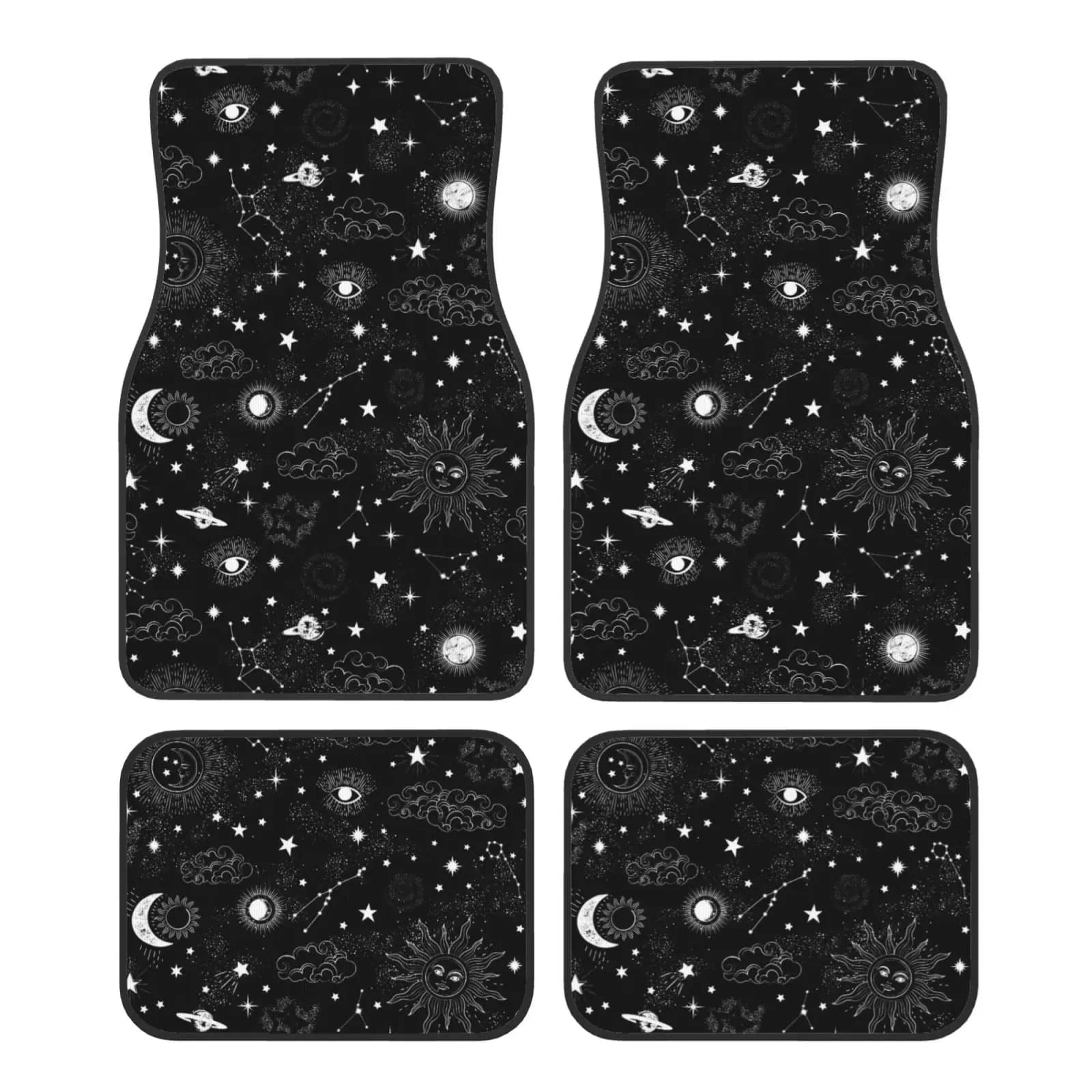 Tappetino per piedi GM stampato con carta dei tarocchi costellazione in bianco e nero Set da 4 pezzi per quattro stagioni Tappetino per piedi GM Accessori Tappetino per piedi