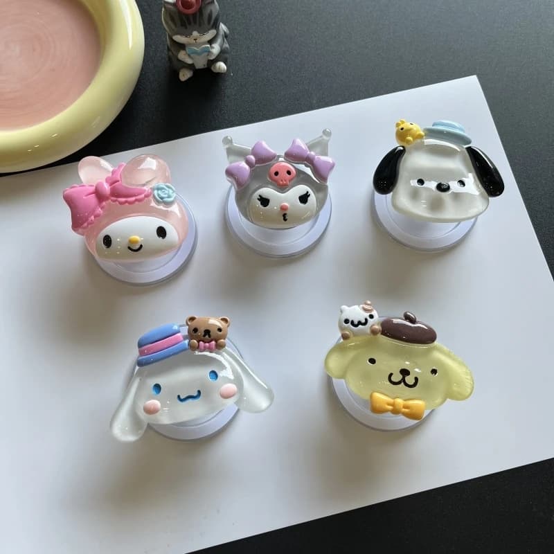 Sanrio Kuromi Melody Pochacco Per Magsafe Telefono Magnetico Griptok Grip Tok Stand Per iPhone Supporto di Ricarica Wireless Pieghevole