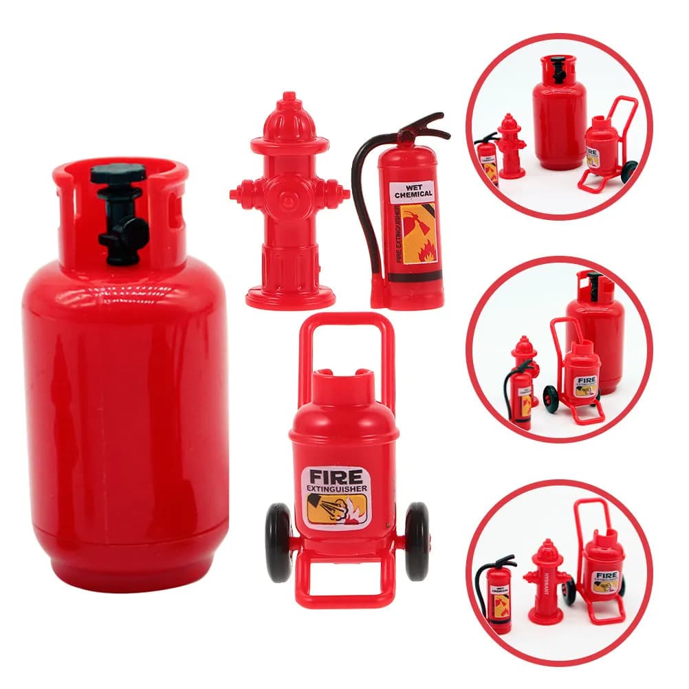 Mini House Miniature Dollhouse Furniture Halloween Christmas Dollhouse Fire Extinguishers Diorama Building Event Decor 1SET