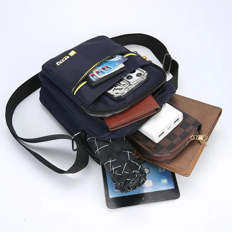 Outdoor Travel Casual Business Commuting Nylon Shoulder Crossbody Bag Vertical Handbag Phone Bag for Men