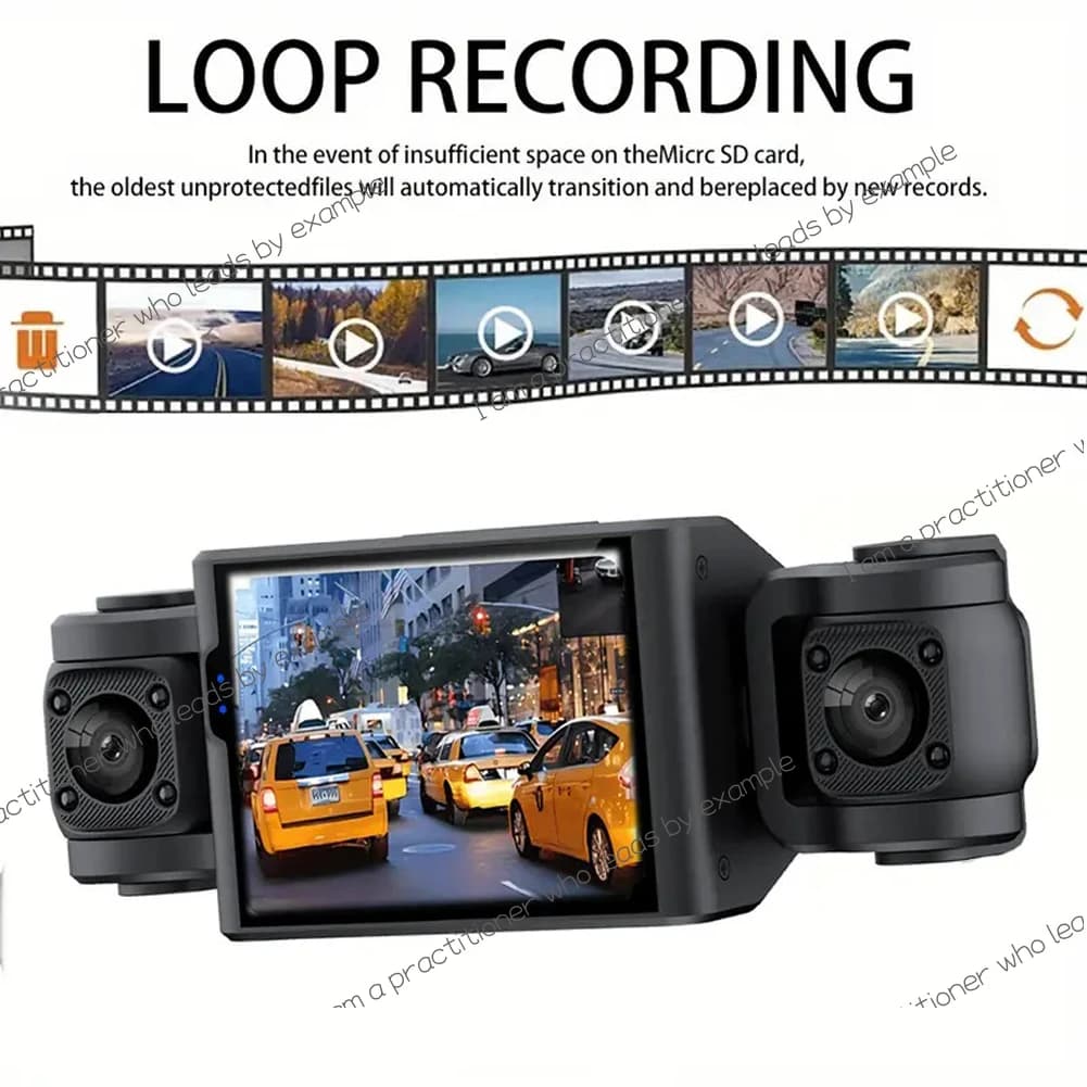 Videocamera da cruscotto per auto a 4 canali 1080P Videoregistratore di guida interna anteriore e posteriore Videocamera per auto con monitor di parcheggio 24 ore su 24