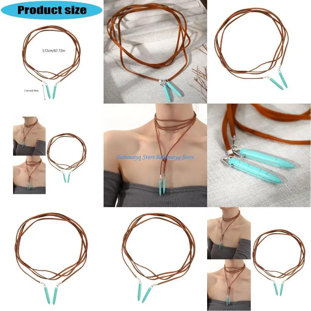 573B Collana flessibile in pietra Parte elegante gioielli modificabili con cravatta per donne e circostanze speciali