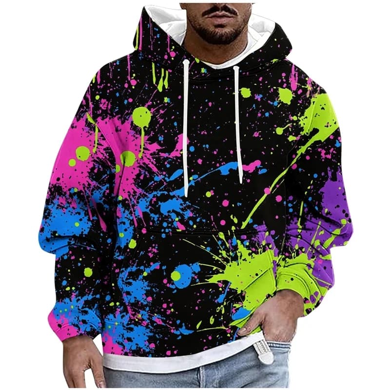 Nuove Felpe con Cappuccio Unisex con Grafica 3D, Stile Astratto Colorato, Motivo Stampato Cool, Felpa Casual alla Moda per Uso Quotidiano