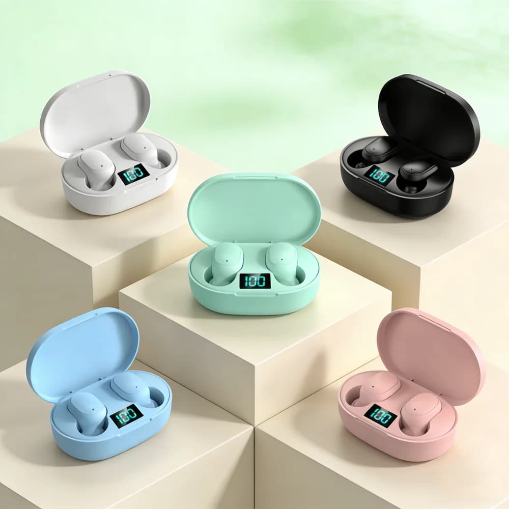 Bluetooth TWS headphones, wireless headphones with noise cancellation and microphone.