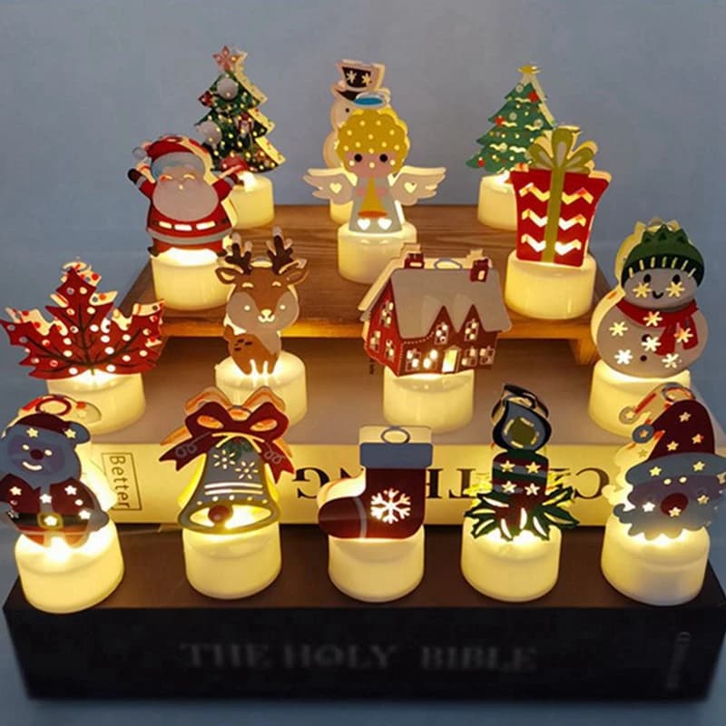 1/3PCS Led Natale Babbo Natale Luci Albero di Natale Pupazzo di neve Luci notturne Natale Regalo per bambini Ornamenti Decorazioni natalizie per la casa 2025