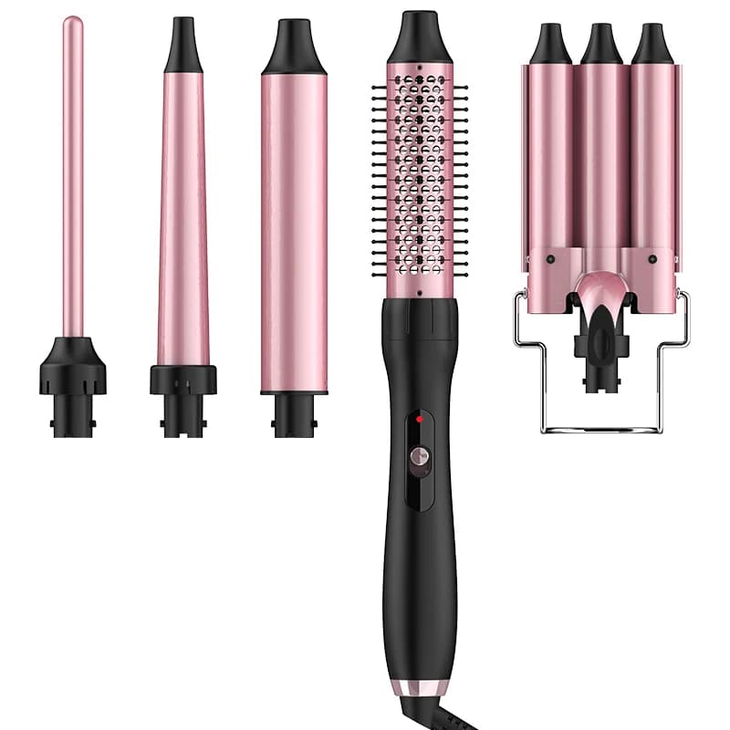 SMET Professional 5-in-1 Instant Heat Portable Spraying Iron PTC Technology LED Temperature Display 19-32MM Hair Styling