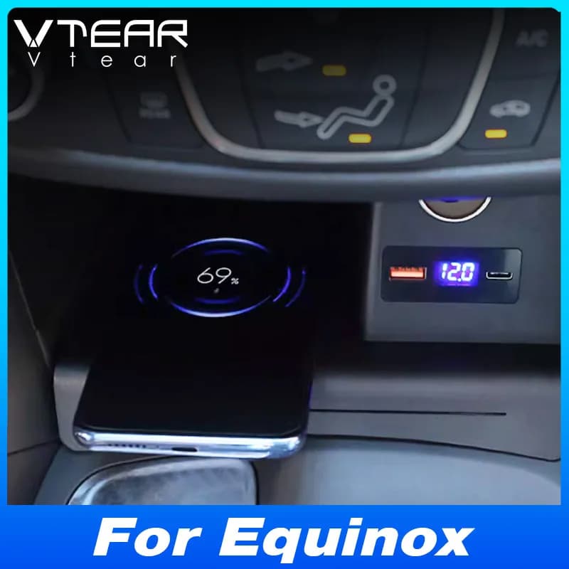 For Chevrolet Equinox 2017-2025 Wireless Charger For Car Fast Phone Charging Plate Mobile Adapter Modify Interior Spares Auto