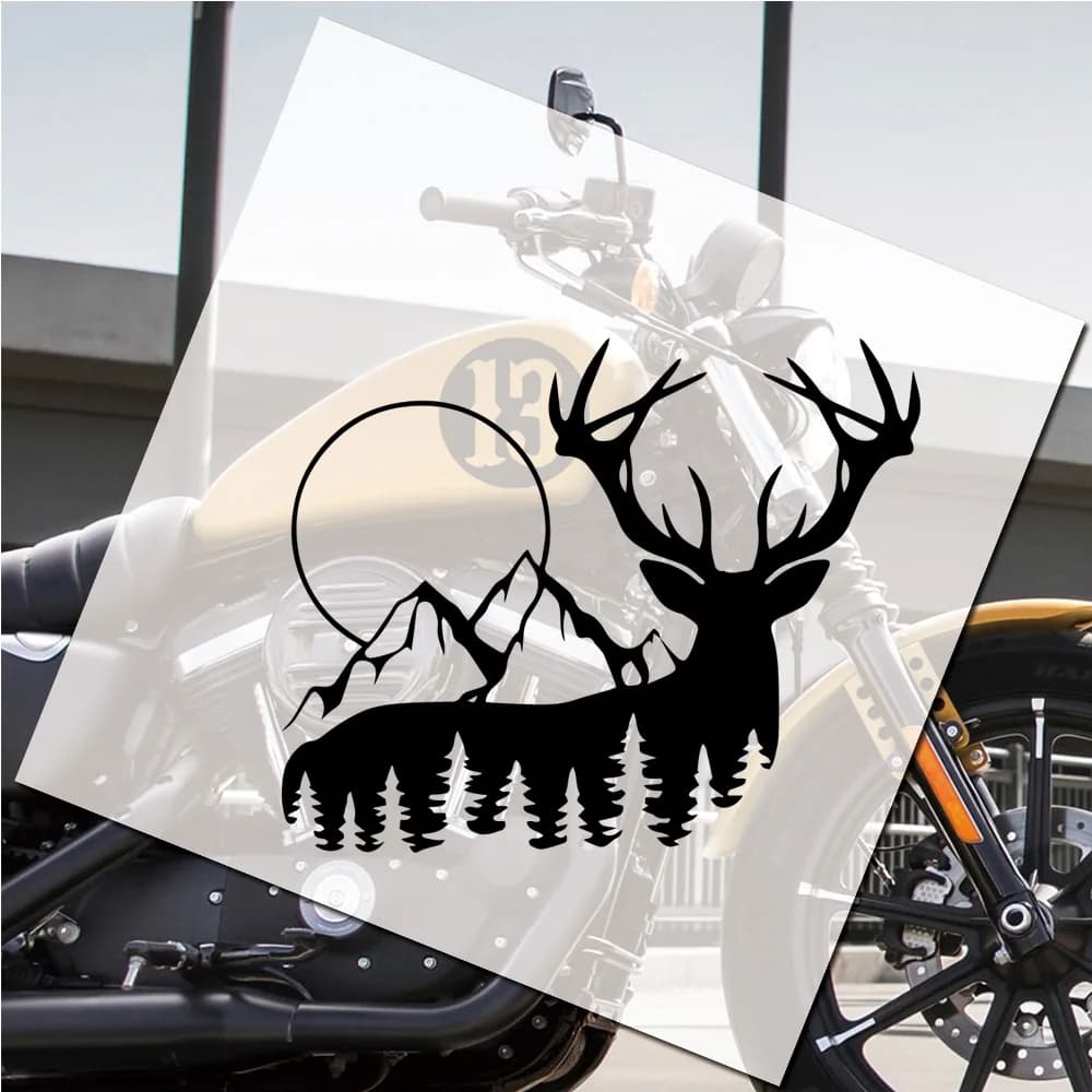 cervo Prepotente adesivo per auto animale cartone animato, accessori in materiale impermeabile in vinile, piccola decalcomania per motocicli e caschi