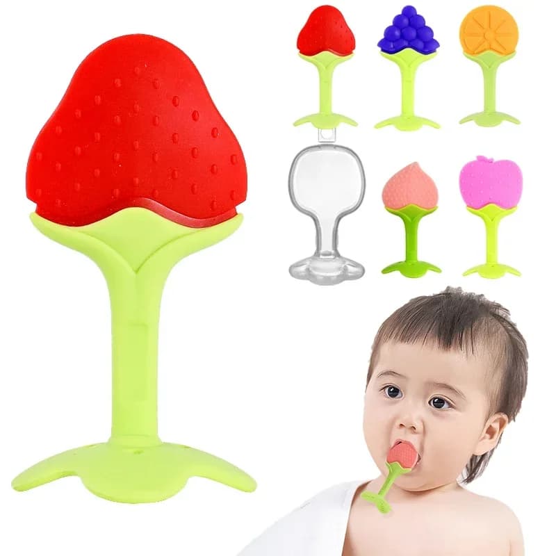 1PC Massaggiagengive in Silicone per Neonati Accessori per Denti Neonato Succhiare Dentizione e Massaggiare Frutta Giocattolo da Masticare BPA-Free Molare Stick