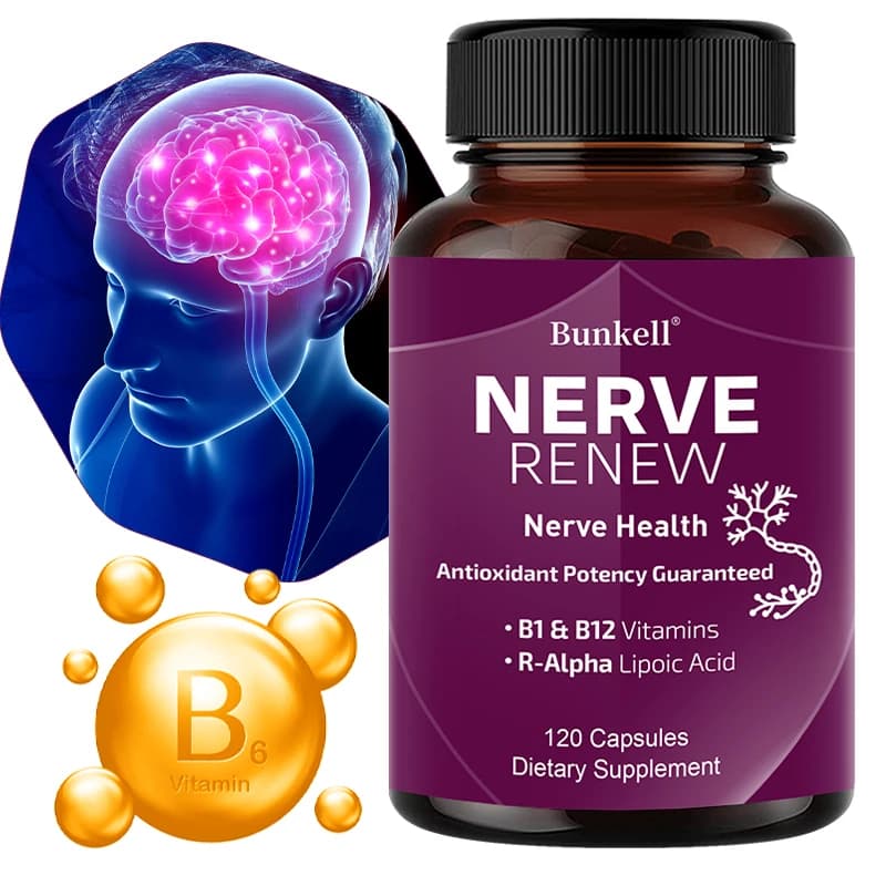 Nervous Support Supplement - 300mg R-Alpha Lipoic Acid Stabilized, Vitamin B Complex, Supports Nervous System Health