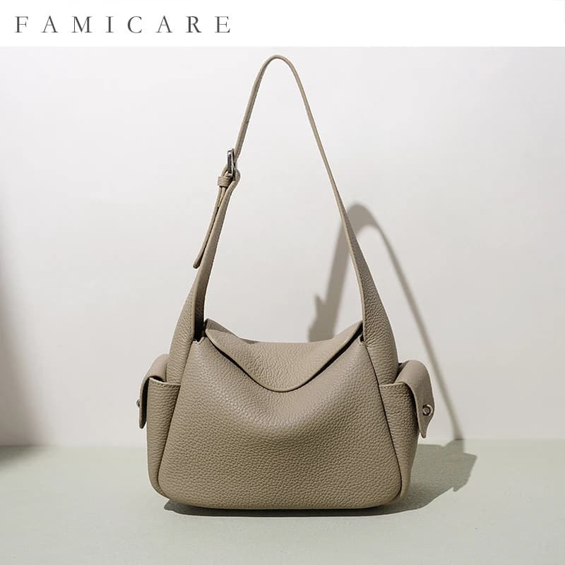 Women's Handbag 2026 New Top Grain Leather Pillow Ingot Bag Shoulder Crossbody Purse Minimalist Premium Everyday Commuting
