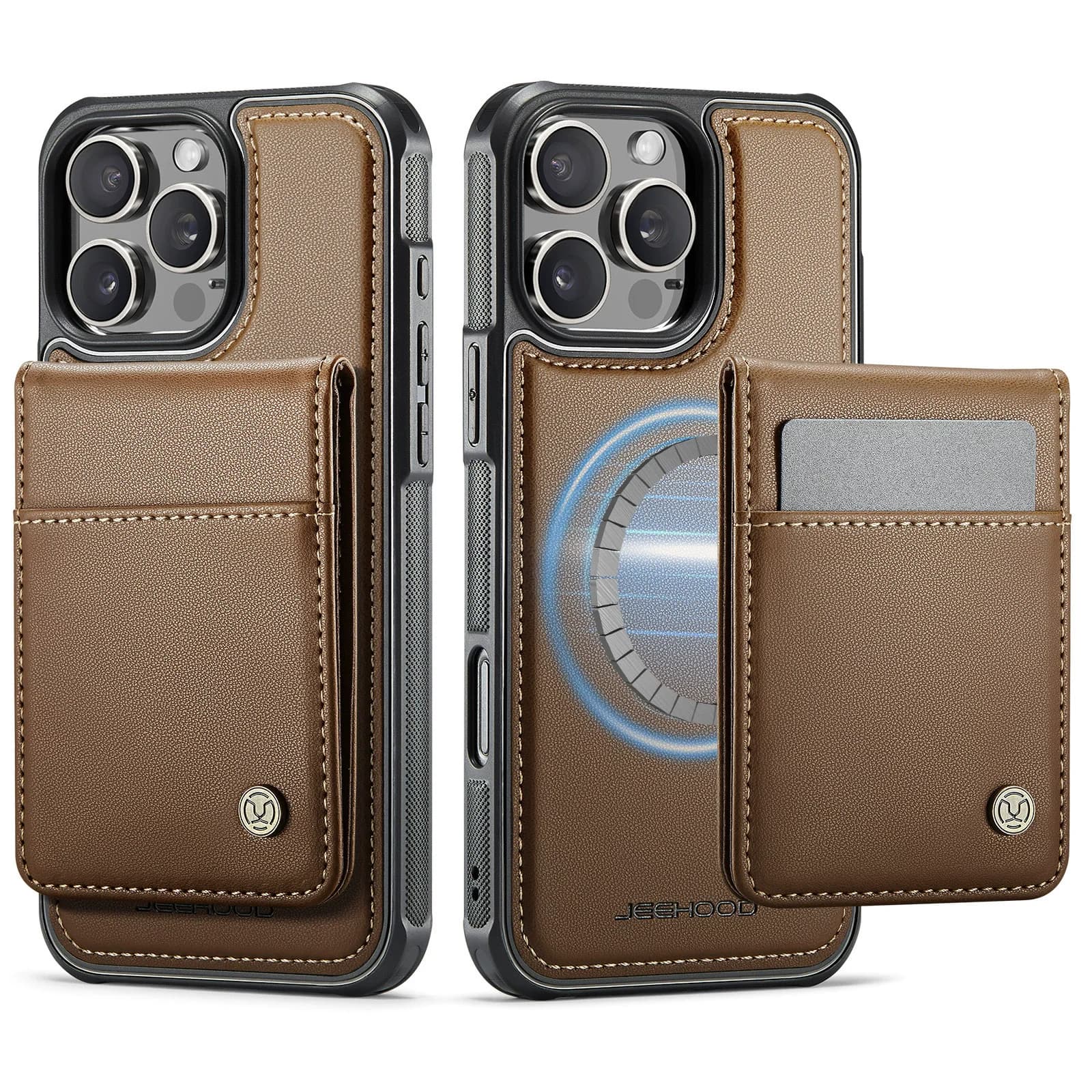 Custodia in Pelle Magnetica Staccabile 2 in 1 per iPhone 17 Pro Max 14 13 12 11 15 16 Pro Max 16 Plus con Portafoglio e Porta Carte