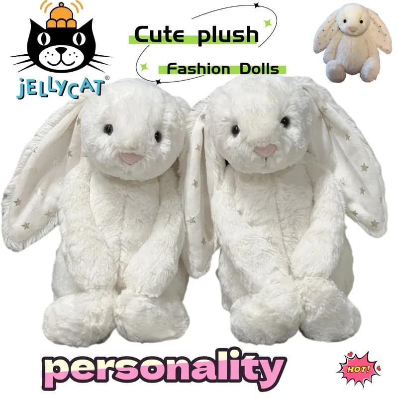 Peluche JC Bunny, simpatico e alla moda personaggio dei cartoni animati, bambola portatile morbida e creativa personalizzata in stile kawaii, regalo per il compleanno di un amico