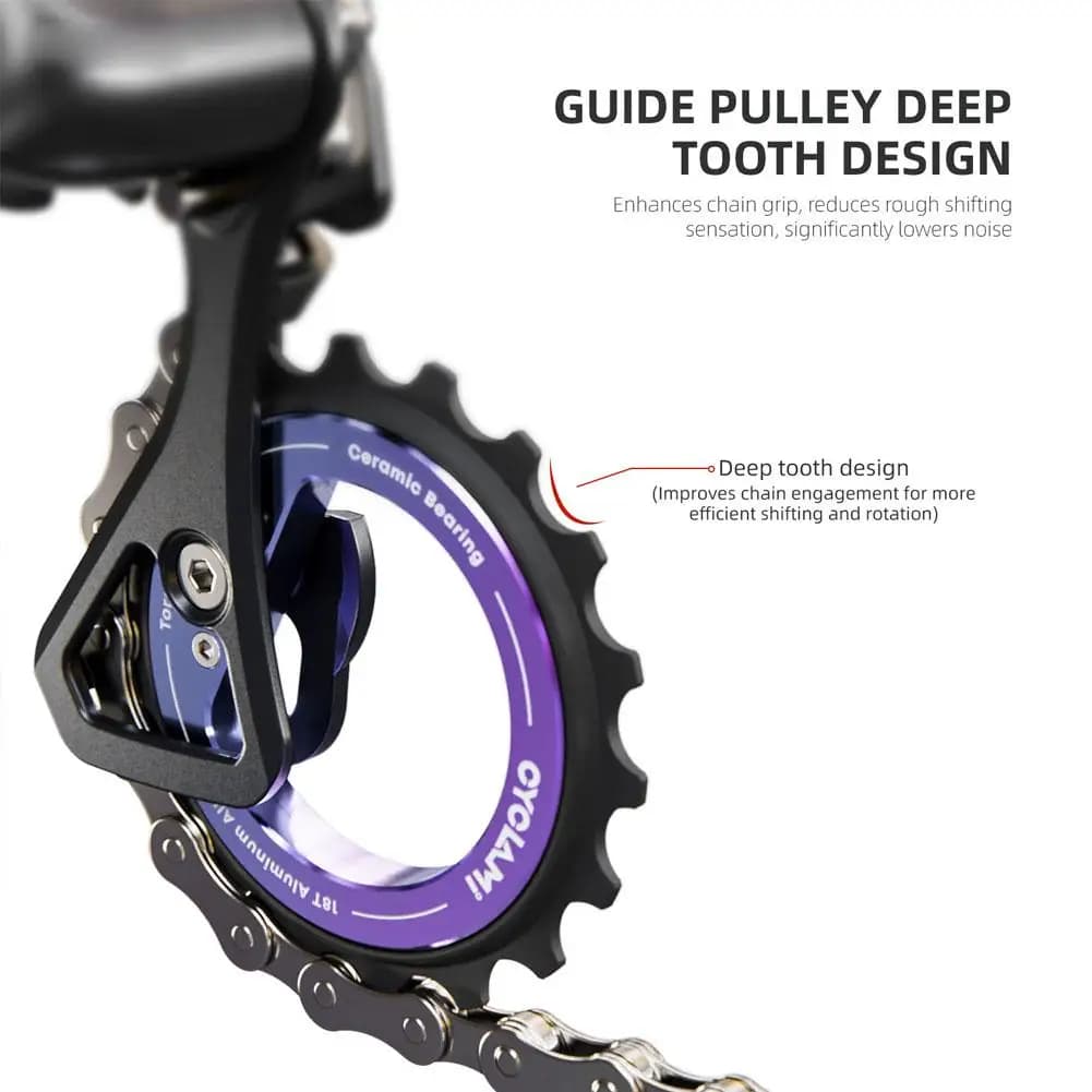 Rullo del Deragliatore Posteriore con Cuscinetto Ceramico 18T, Ruota Guida Migliorata per Shimano R8000 R7000, Parti di Trasmissione Bici Fai-da-te