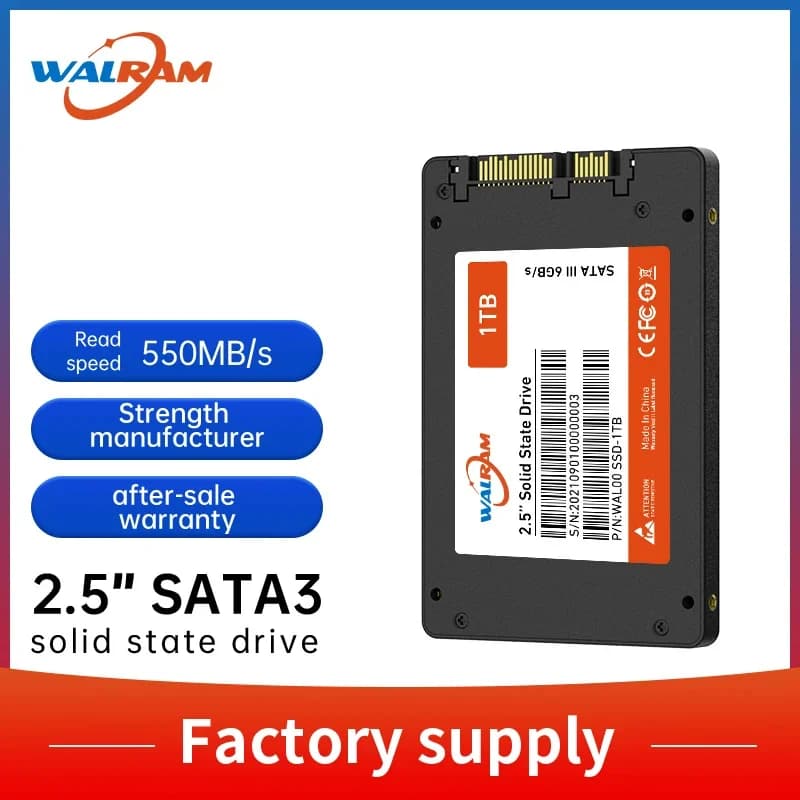 WALRAM 2.5 SATA3 SSD 512GB 256GB HDD SSD interno per laptop 240GB 128GB 120GB Unità a stato solido 1TB Disco rigido per PC desktop