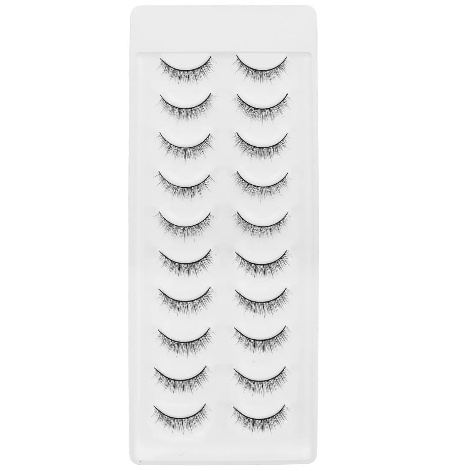 Pack of 10 Paia di Ciglia Finte, Extension Ciglia Individual Easy to Apply, Design Curvo to Improve Beauty