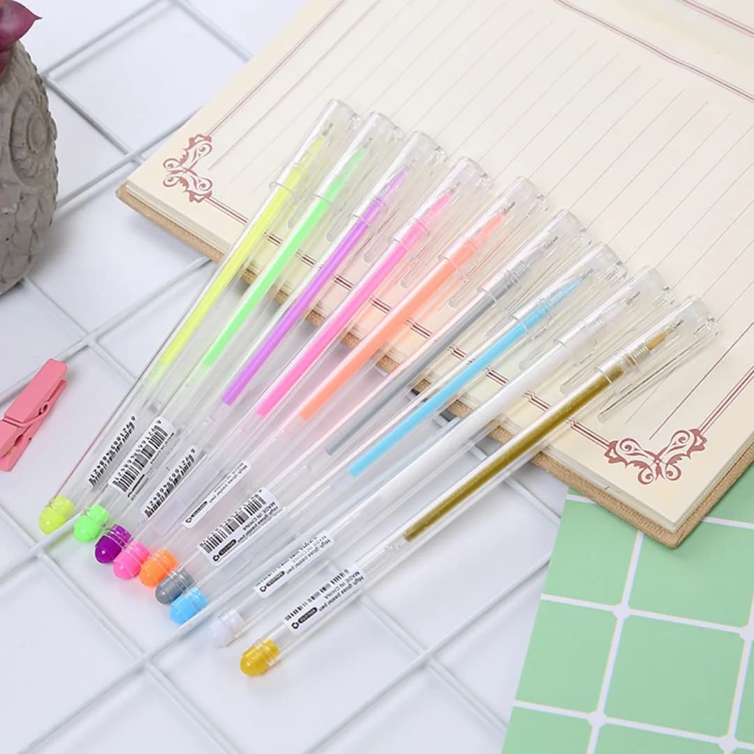 9PCS Highlight Pastel Pens DIY Journal Album Drawing Pens For Teaching Office Art Stationery Gift For Family Friends Party Gifts