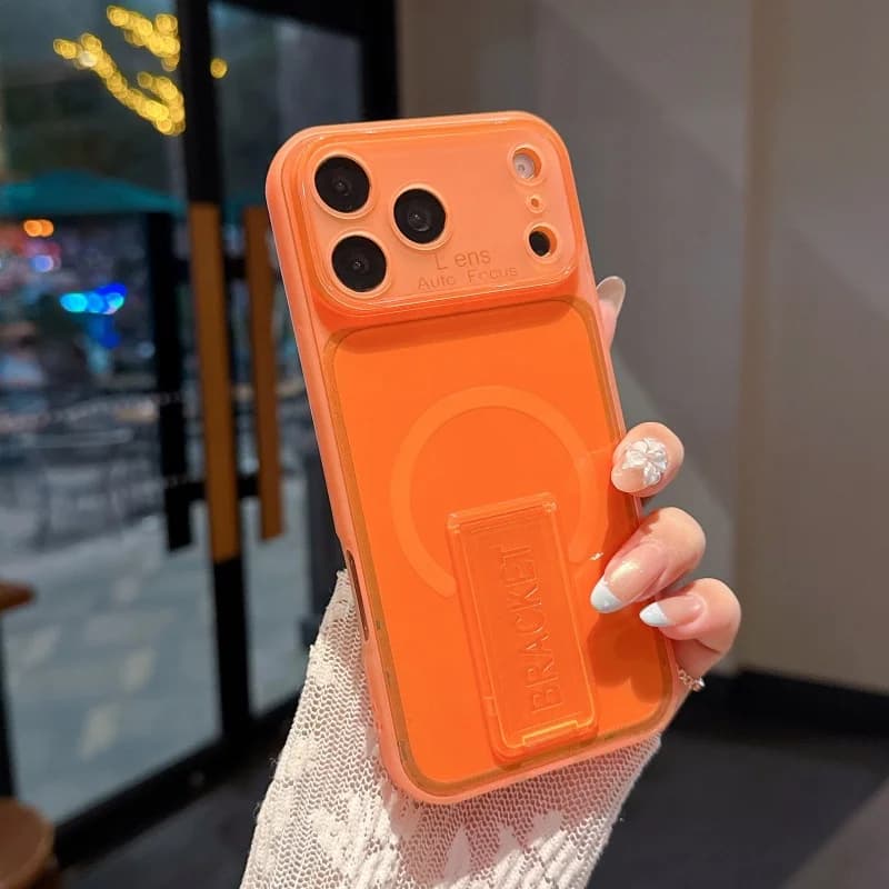 Custodia Trasparente Antiurto in TPU per iPhone 17 16 15 14 Plus 13 12 11 17 Pro Max XS con Protezione Lente e Supporto Integrato