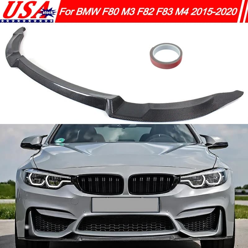 For BMW M3 M4 F80 F82 F83 2015 2016 2017 2018-2020 Front Bumper Lip Diffuser Splitter Cover Gurad Protector Kits CS Style Tuning