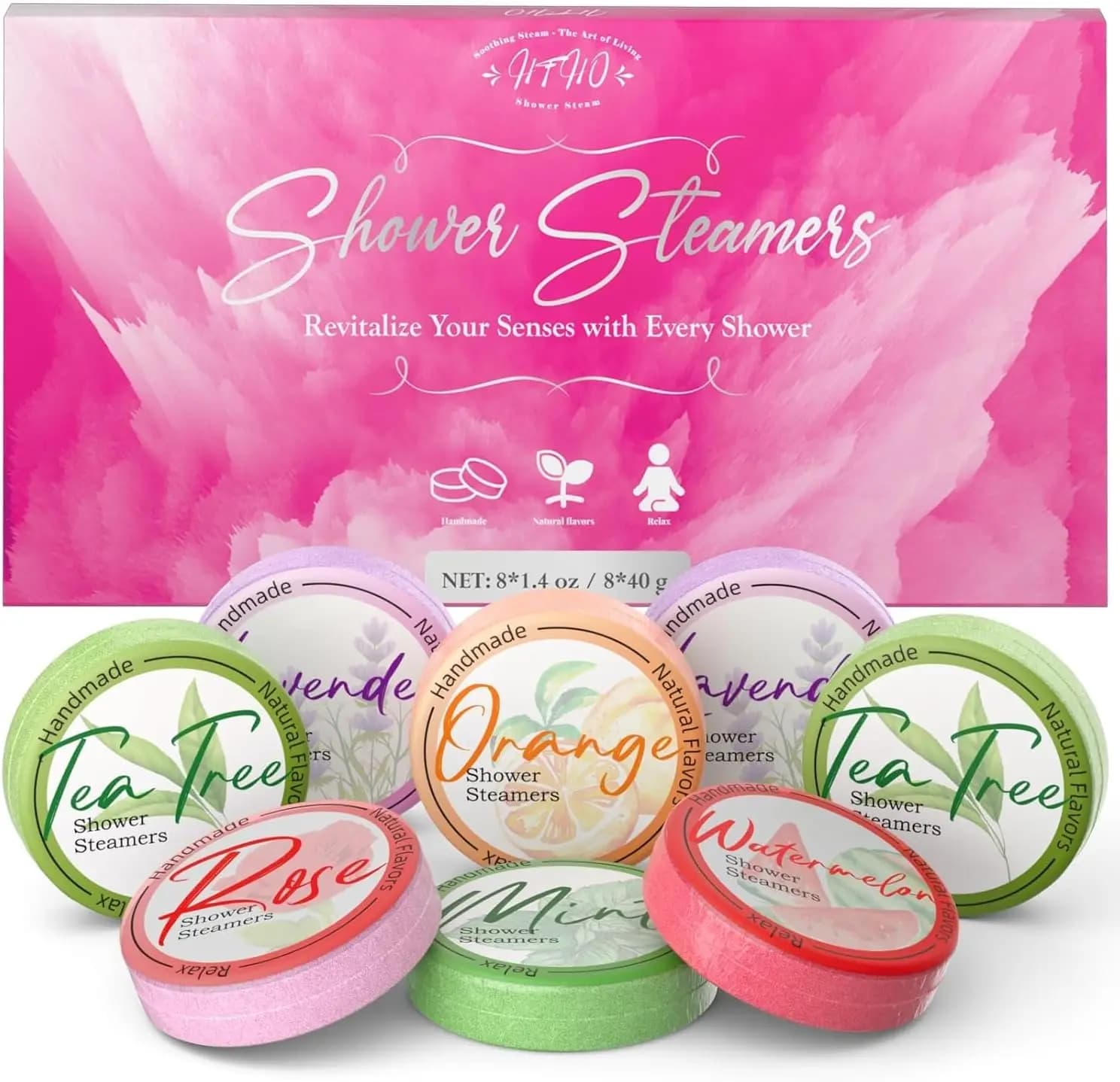 Set di 8 Vaporizzatori per Doccia Aromaterapici con Oli Essenziali per Alleviare lo Stress e Rilassarsi, Regalo per Donne e Uomini