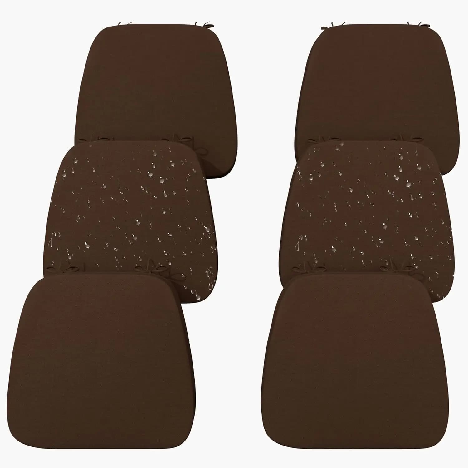 Cuscini Impermeabili per Sedie 17x16x2.5 Pollici, Confezione da 6 con Lacci e Base Antiscivolo, Facili da Pulire, Tappetini per Cucina e Sala da Pranzo